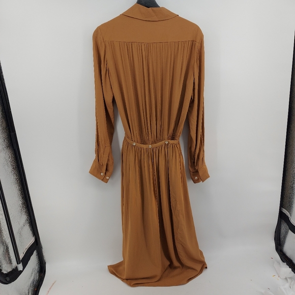 Lemaire Pleated Shirt Dress Caramel Size 34 US 4 - Picture 8 of 11